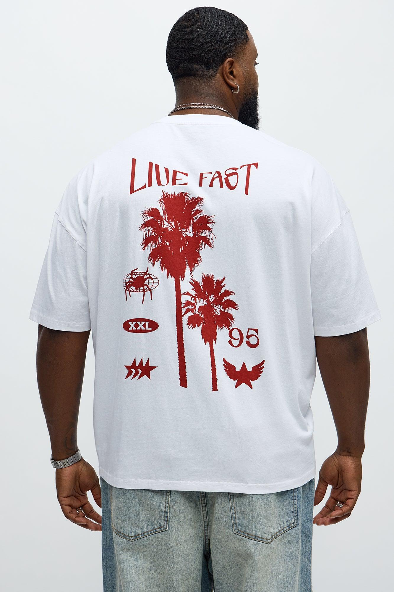 Live Fast Miami Oversized Short Sleeve Tee - White Male Product Image