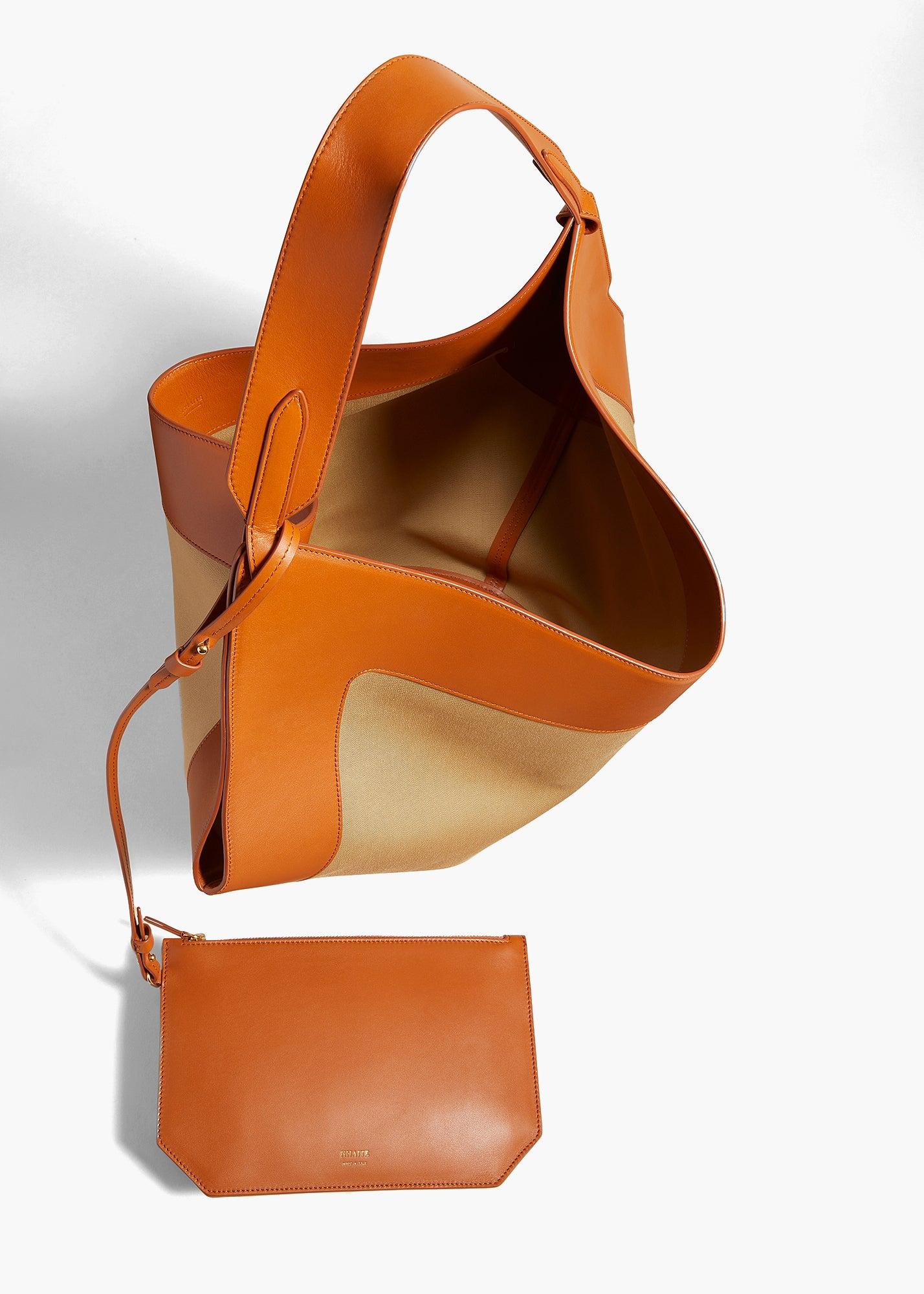 Medium Lotus Tote in Honey and Tan Leather Product Image