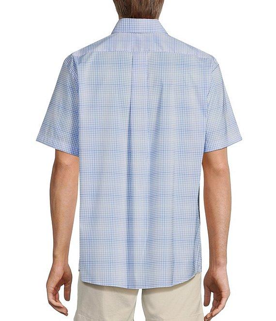 Roundtree & Yorke TravelSmart Easy Care Short Sleeve Ombre Plaid Sport Shirt Product Image