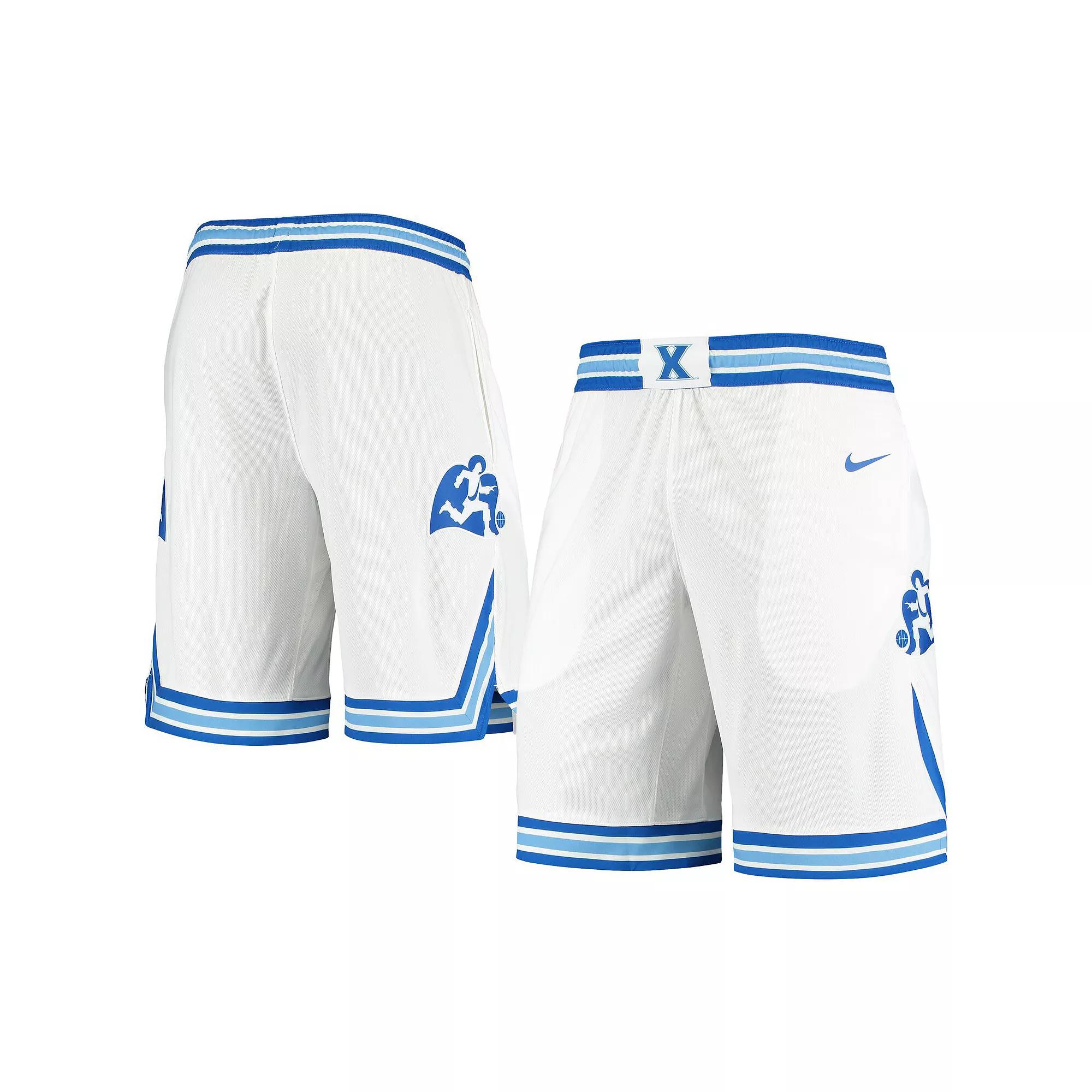Men's Nike White Xavier Musketeers Replica Basketball Shorts,  Product Image