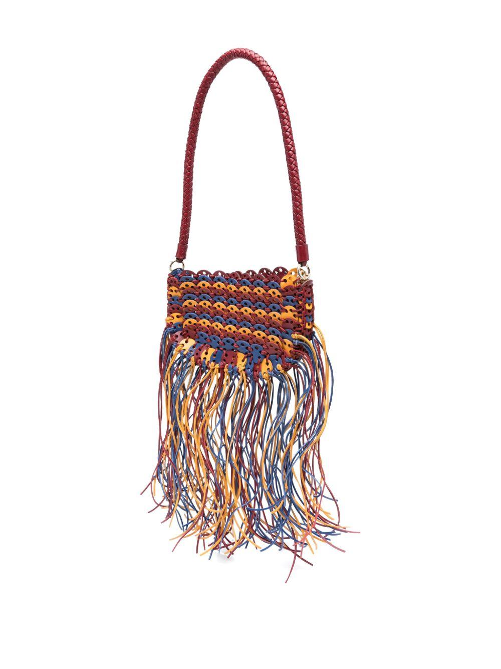 fringed leather shoulder bag  Product Image