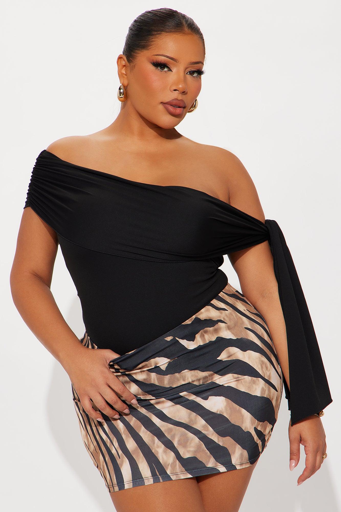 Refined Class Ruched Off Shoulder Bodysuit - Black Female Product Image