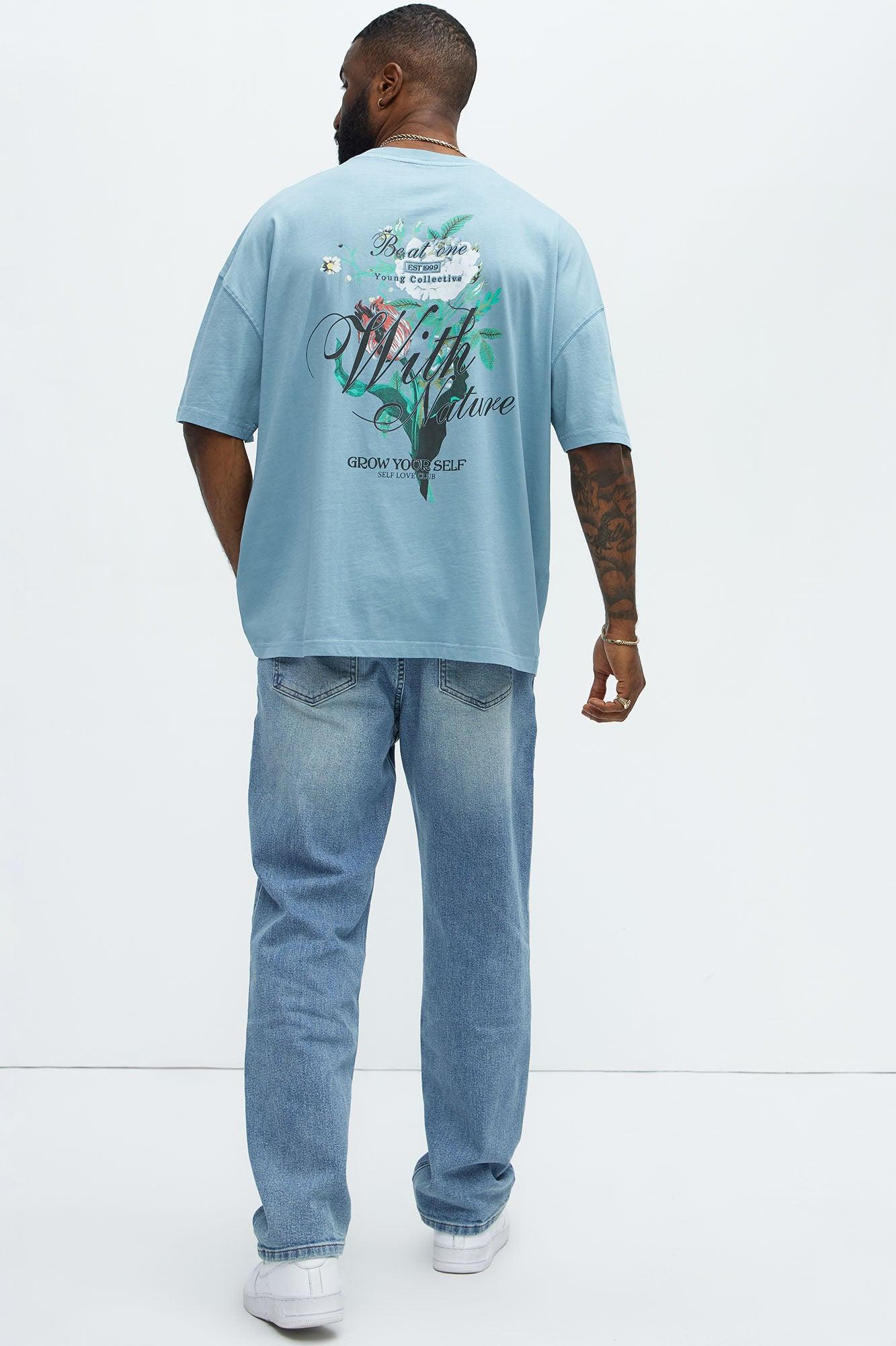 With Nature Oversized Short Sleeve Tee - Light Blue Product Image