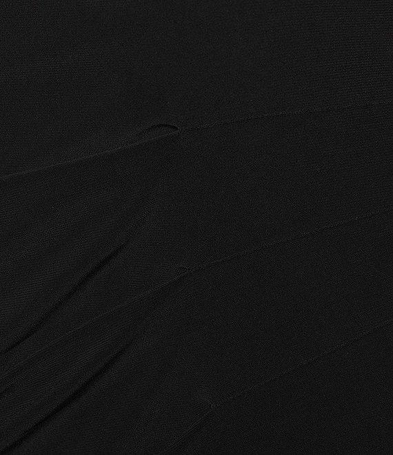 Marina Plus Size Boat Neck Long Beaded Sleeve Elastic Cuff Back Slit Matte Jersey Gown Product Image