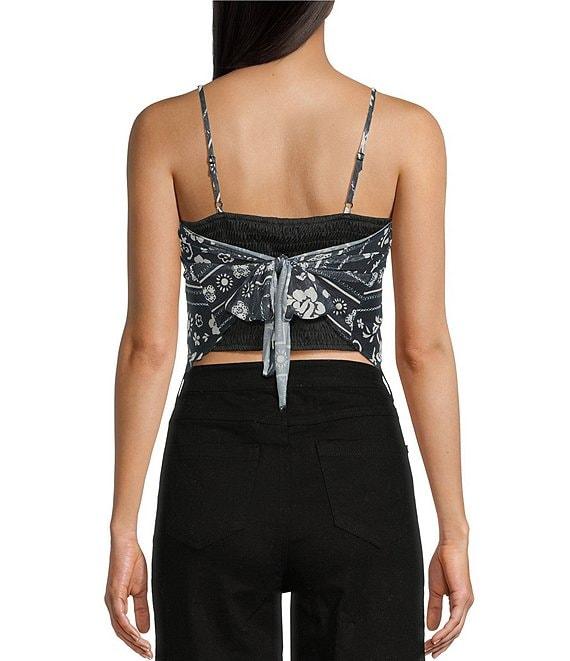 Honey & Sparkle Printed Mesh Handkerchief Hem Tank Top Product Image