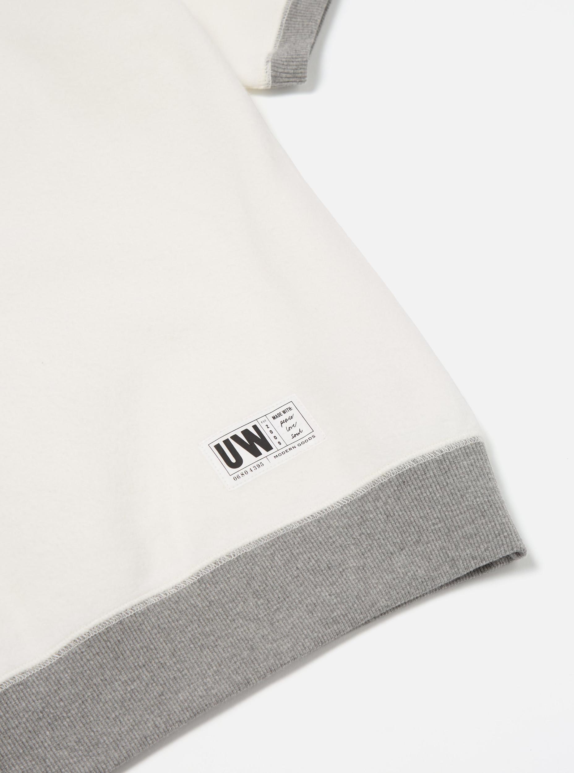 Ecru Brush Back Sweat Short Sleeve Crew Product Image