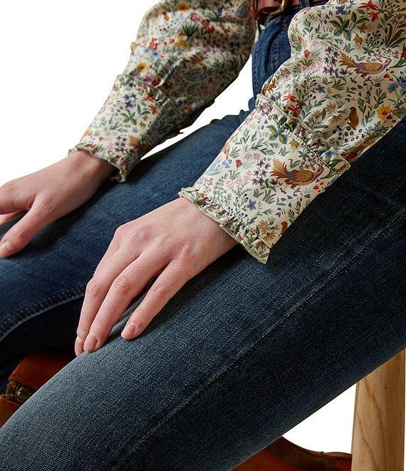 Ariat Clarion Floral Twill Long Sleeve Ruffle Trim Button Front Blouse Product Image