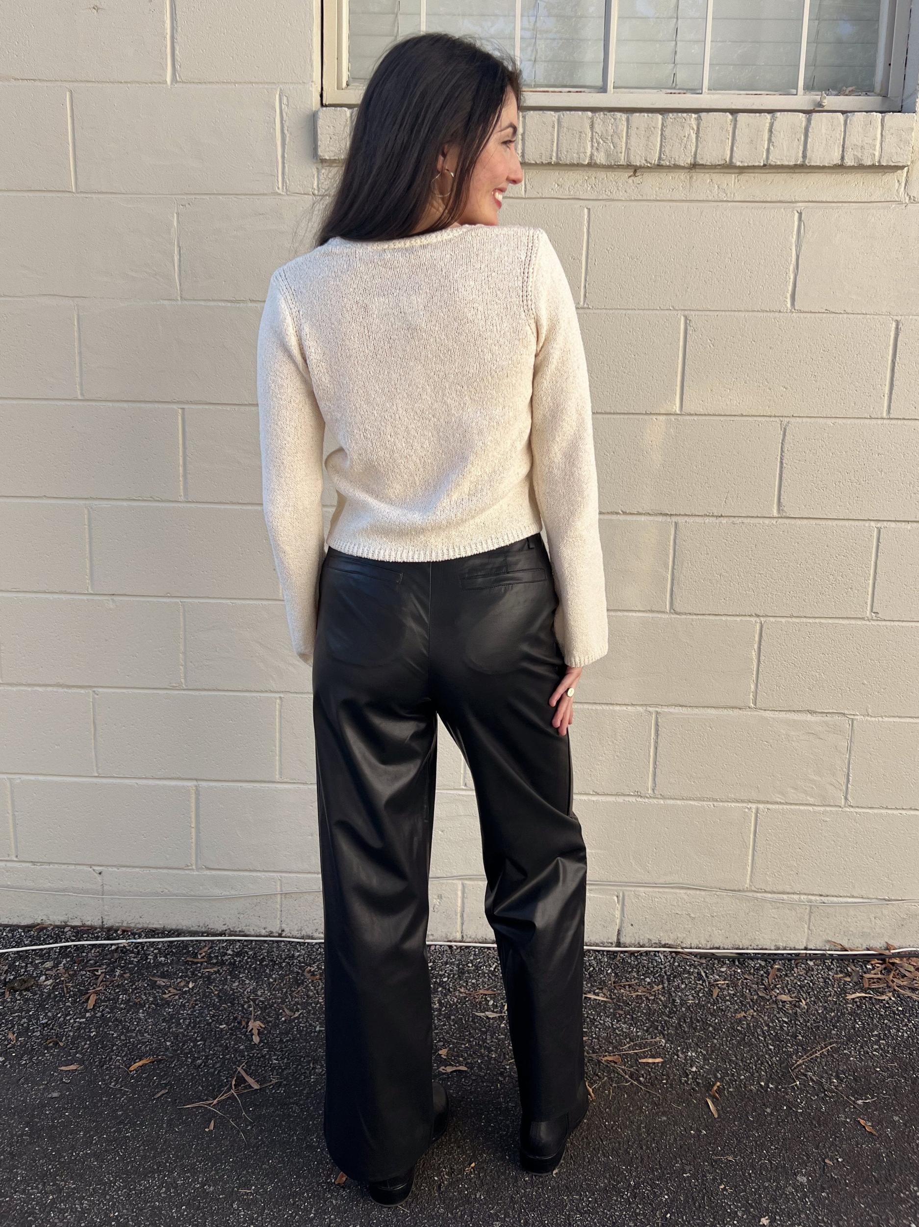 James Faux Leather Straight Leg Pants Product Image