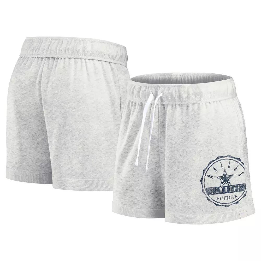 Women's Fanatics Branded Oatmeal Dallas Cowboys Vintage Badge Shorts,  Product Image