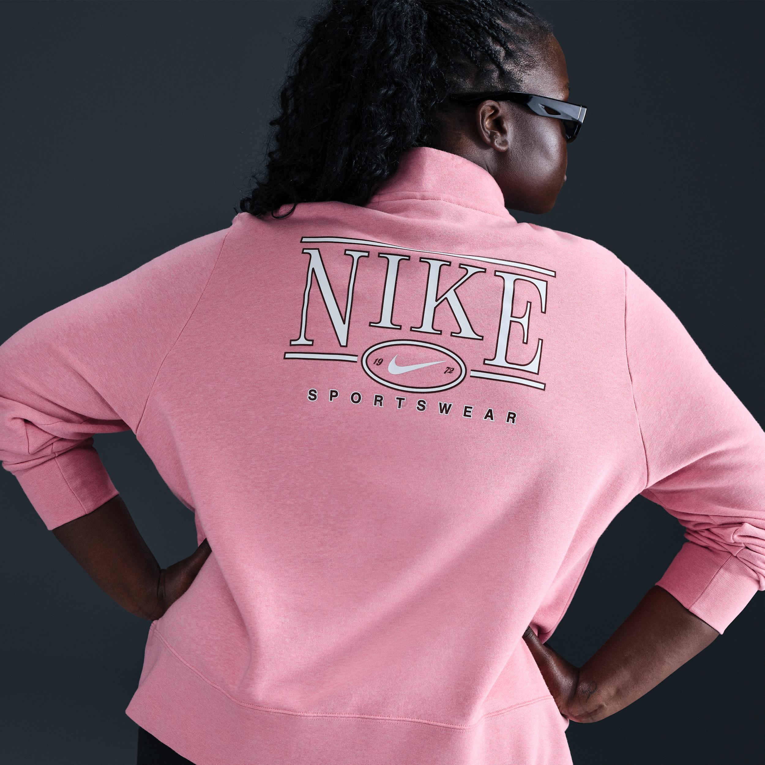 Nike Sportswear Club Fleece Women's Mock-Neck 1/2-Zip Graphic Top (Plus Size) Product Image