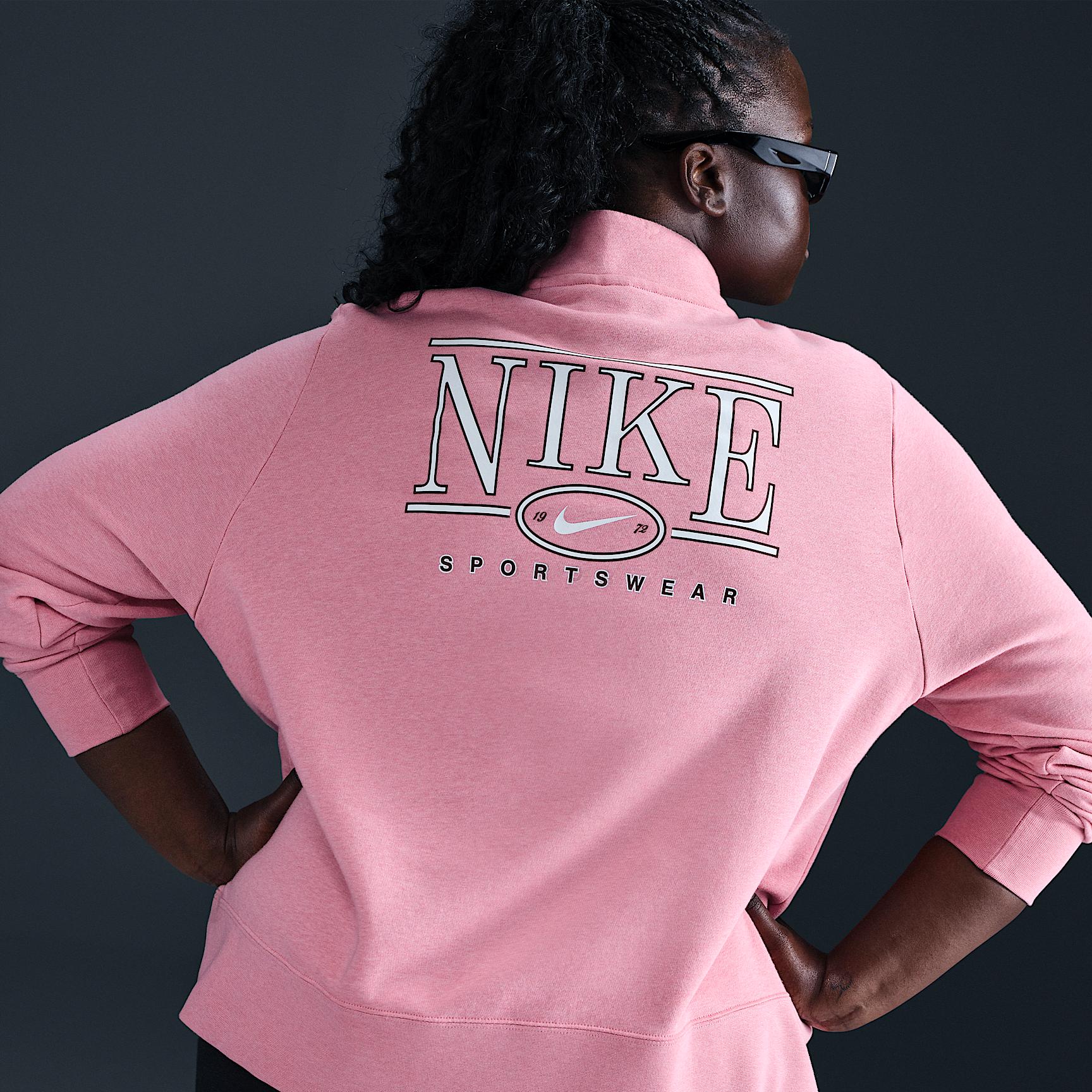 Nike Sportswear Club Fleece Women's Mock-Neck 1/2-Zip Graphic Top (Plus Size) Product Image