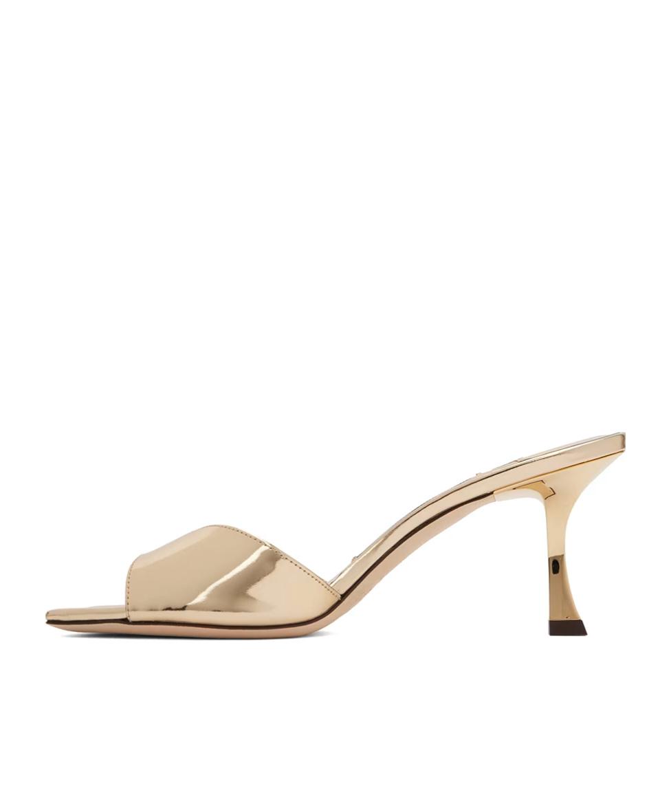 JIMMY CHOO Skye 70 Metallic Leather Sandals In Gold Product Image