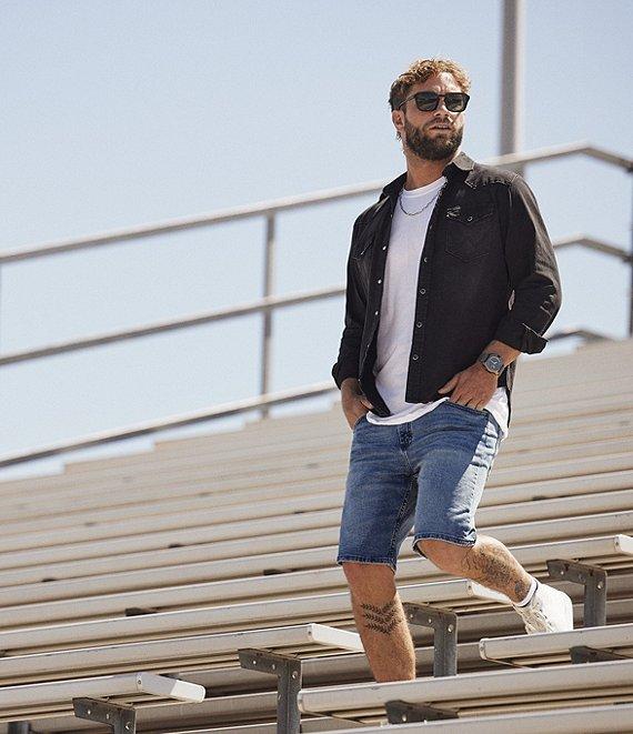 Wrangler® Regular-Fit Mid-Rise 10.75#double; Inseam Denim Shorts Product Image