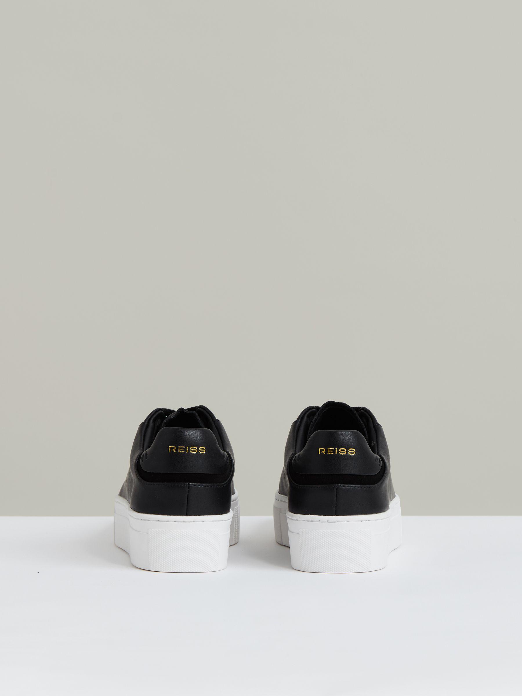 Leather Low-Top Trainers in Black Product Image