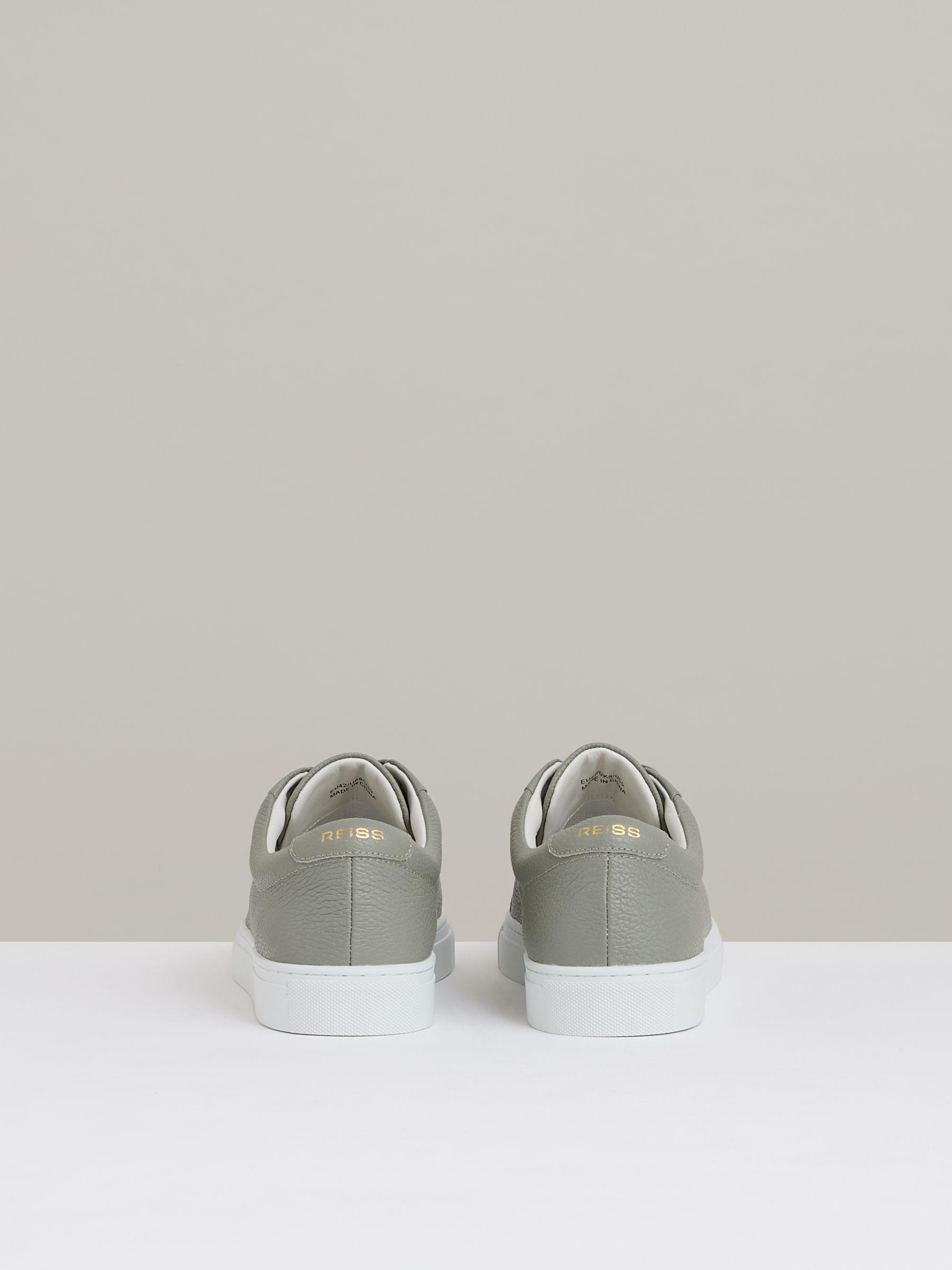 Tumbled-Leather Low-Top Trainers in Mint Green Product Image