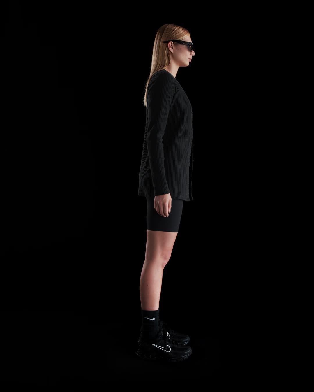 Womens Nike Sportswear Chill Knit Slim Ribbed Cardigan | HJ1242-010 Product Image