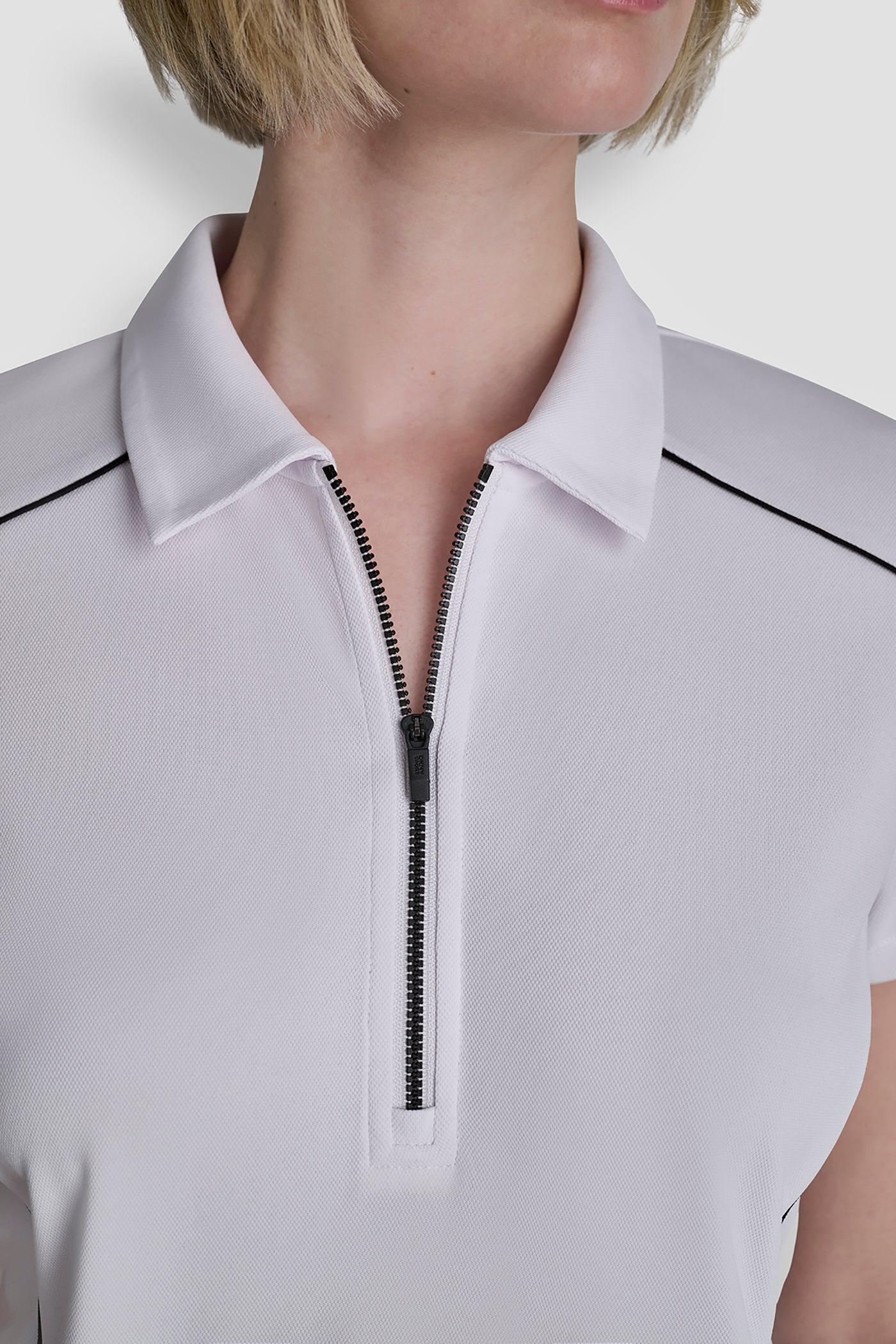 COURT PIQUÉ PIPED HALF-ZIP POLO Product Image
