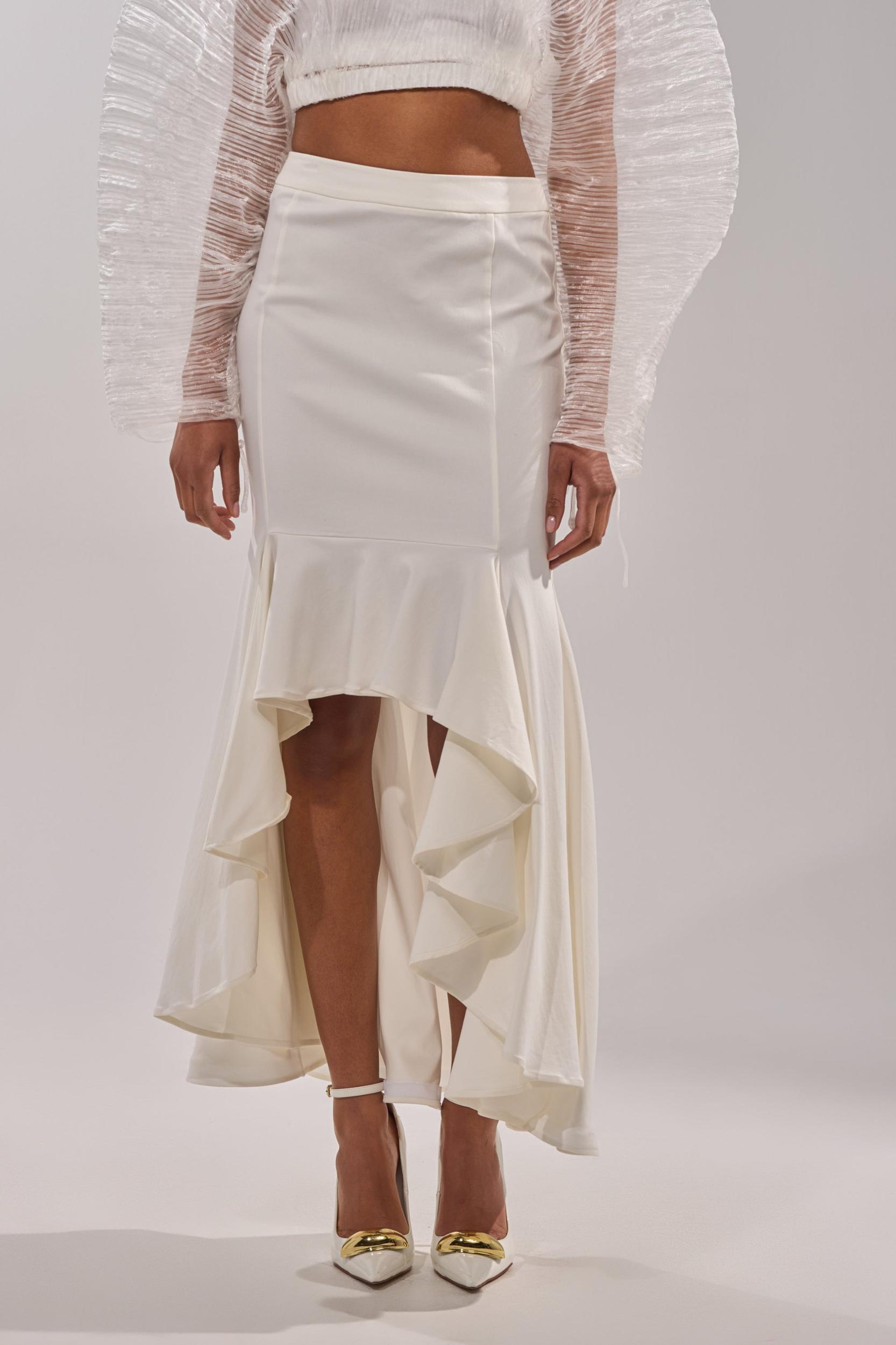LEMON SATIN MAXI SKIRT Product Image