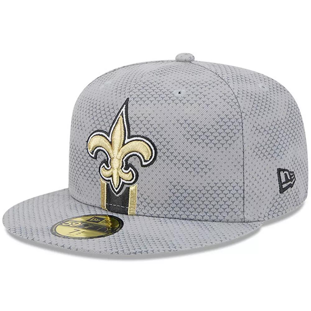 Men's New Era Gray New Orleans Saints 2024 Sideline 59FIFTY Fitted Hat,  Product Image