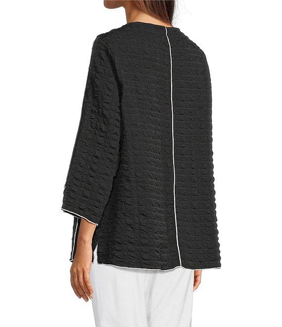 Ali Miles Textured Woven Scoop Neck 3/4 Sleeve Tunic Product Image