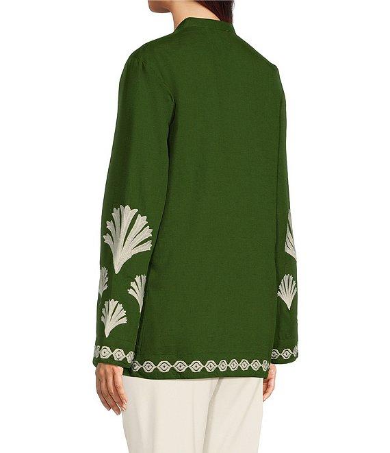 Jude Connally Elyce Embroidered Linen V-Neck Long Sleeve Tunic Product Image