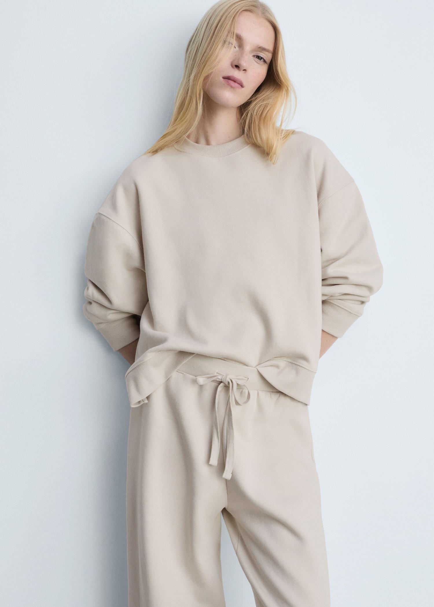 Cotton plush pants - Women | MANGO USA Product Image