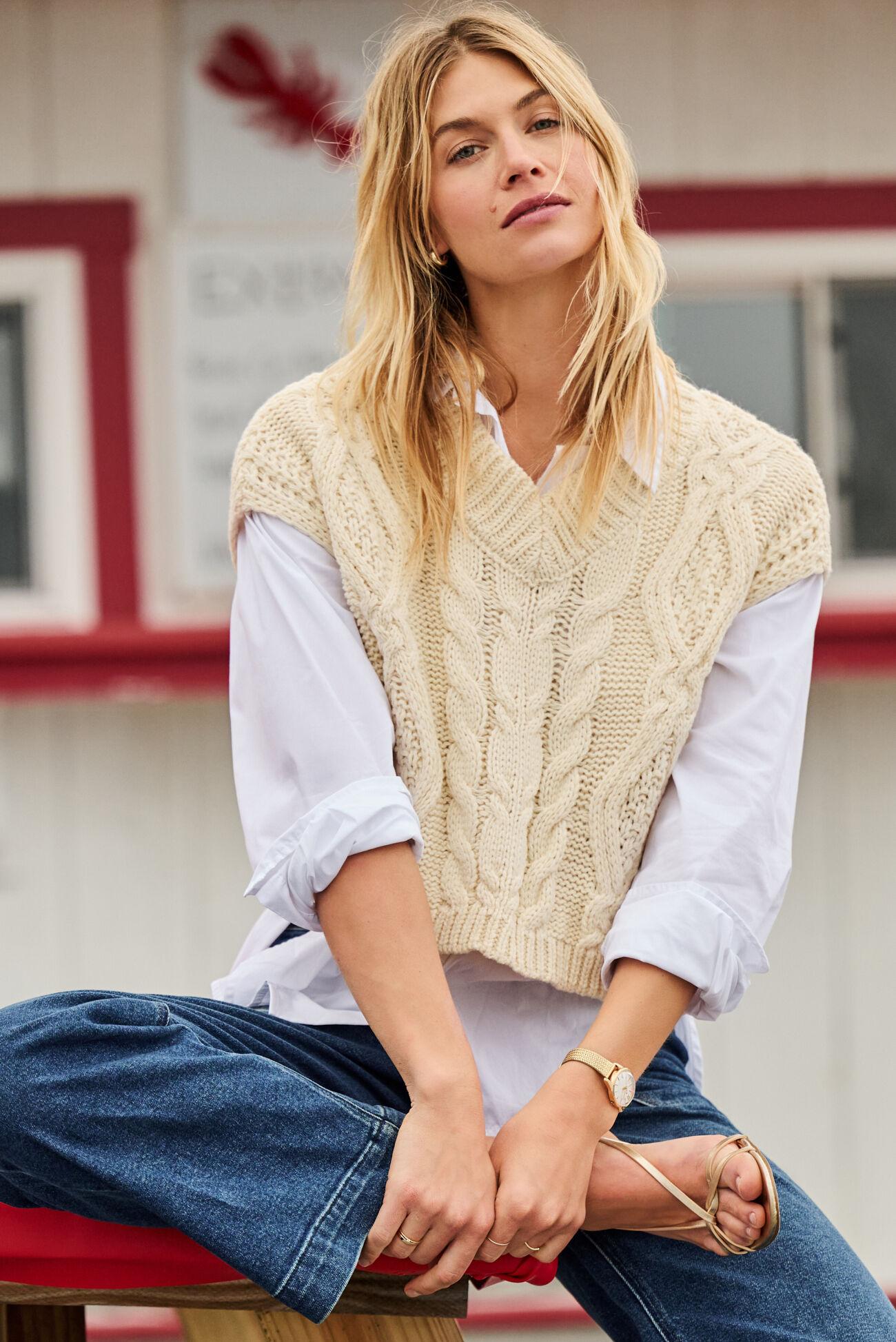 Rowlan Cable Knit Vest Product Image