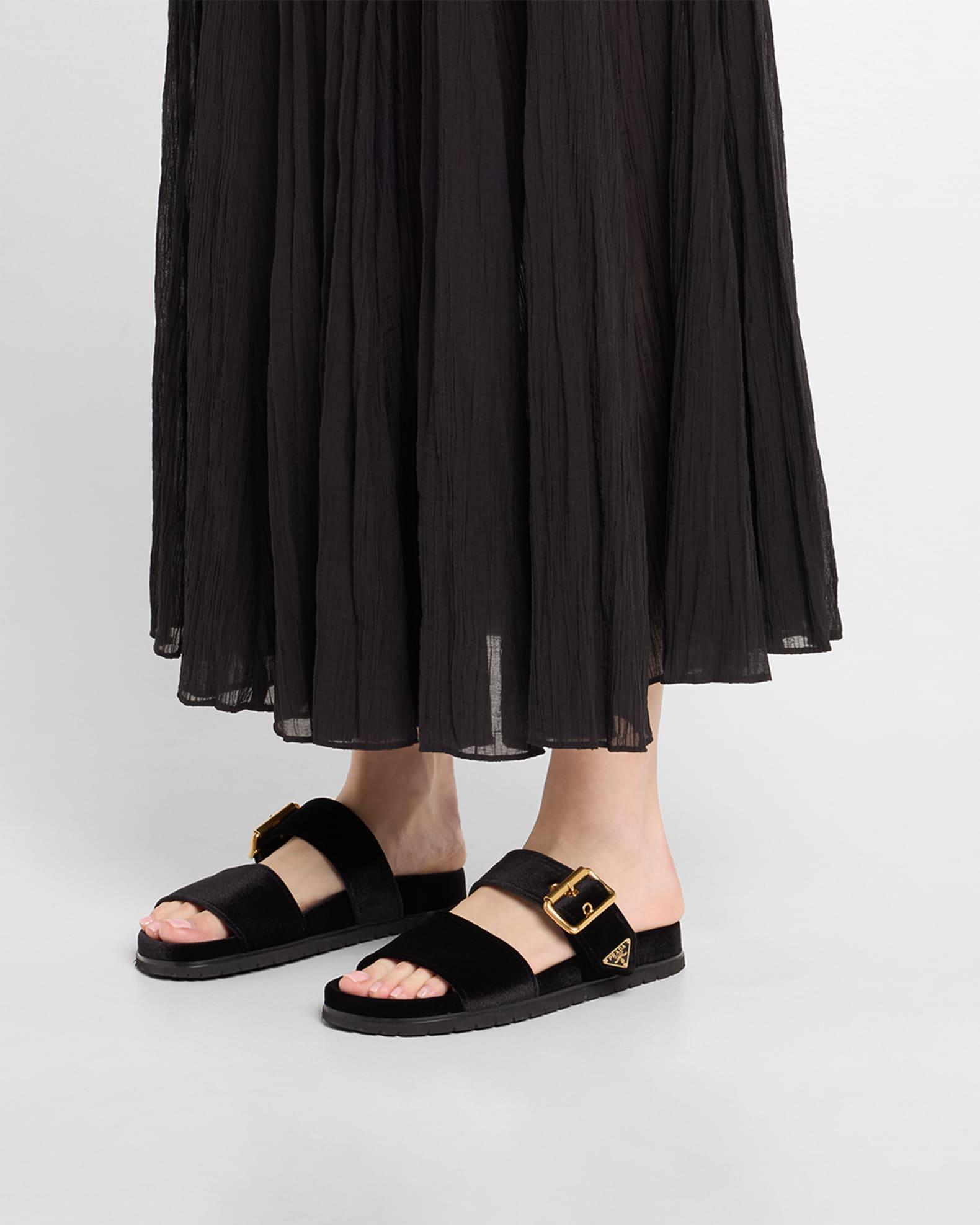 Velvet Dual-Band Flat Sandals Product Image