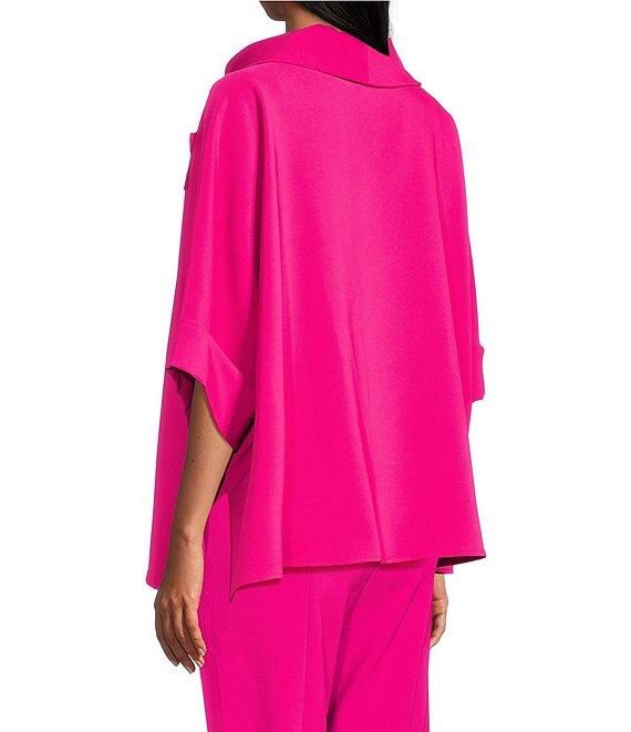 IC Collection Knit Fold Funnel Neck Elbow Sleeve Floral Applique Tunic Product Image