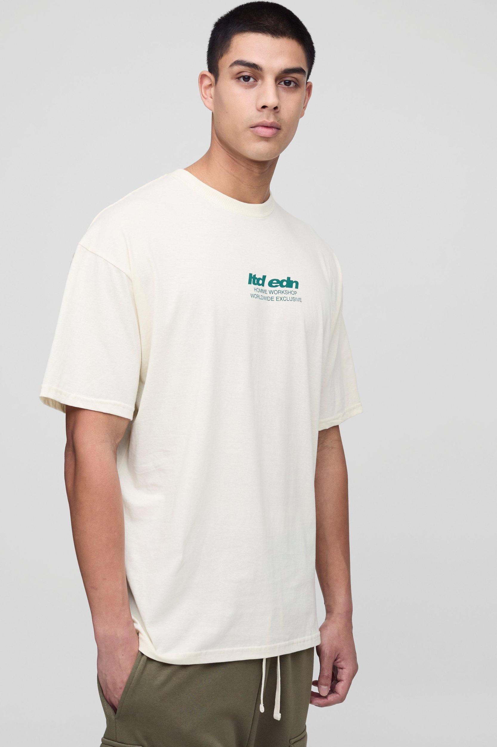 Tall Oversized LTD EDN Rose Print T-Shirt | boohooMAN USA Product Image