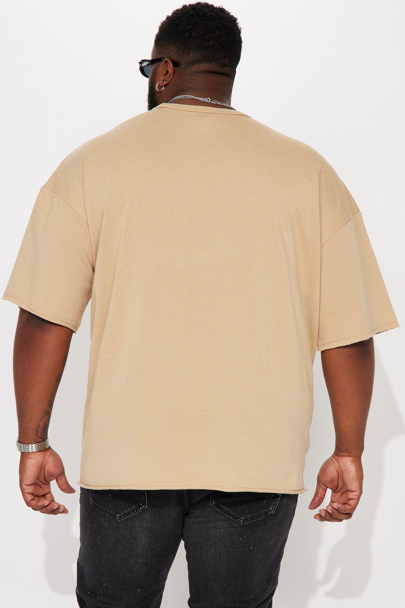 I Like How It Looks Oversized Terry Short Sleeve Tee - Tan Product Image