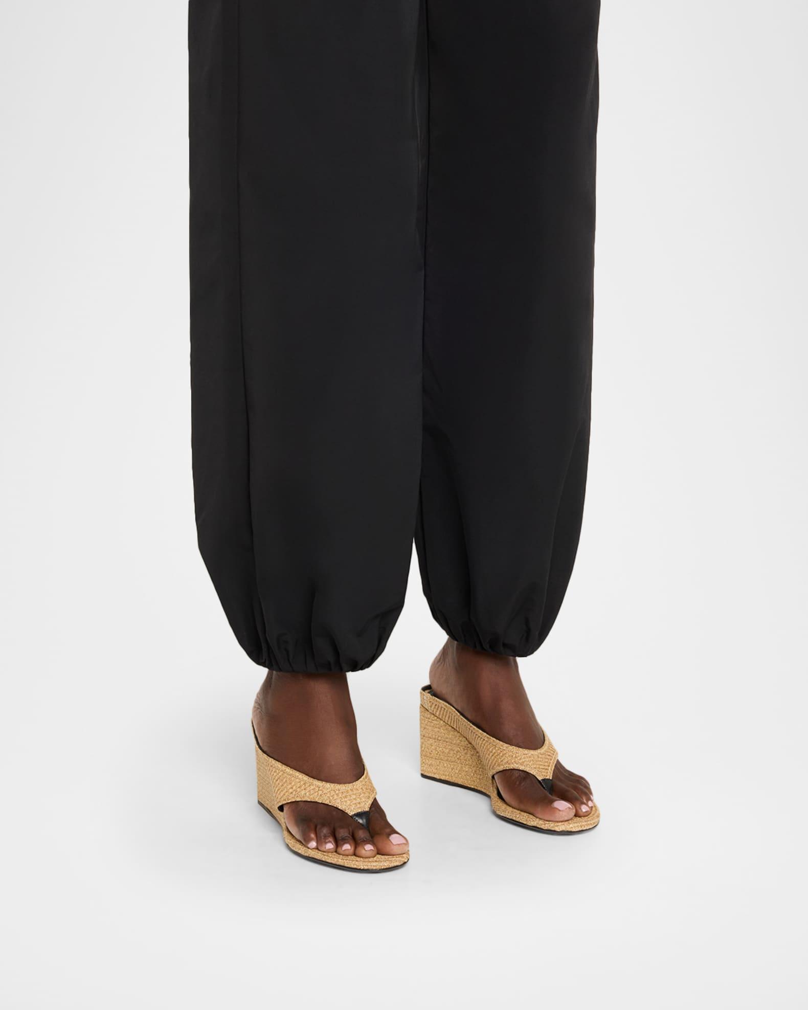 Raffia Wedge Thong Sandals Product Image