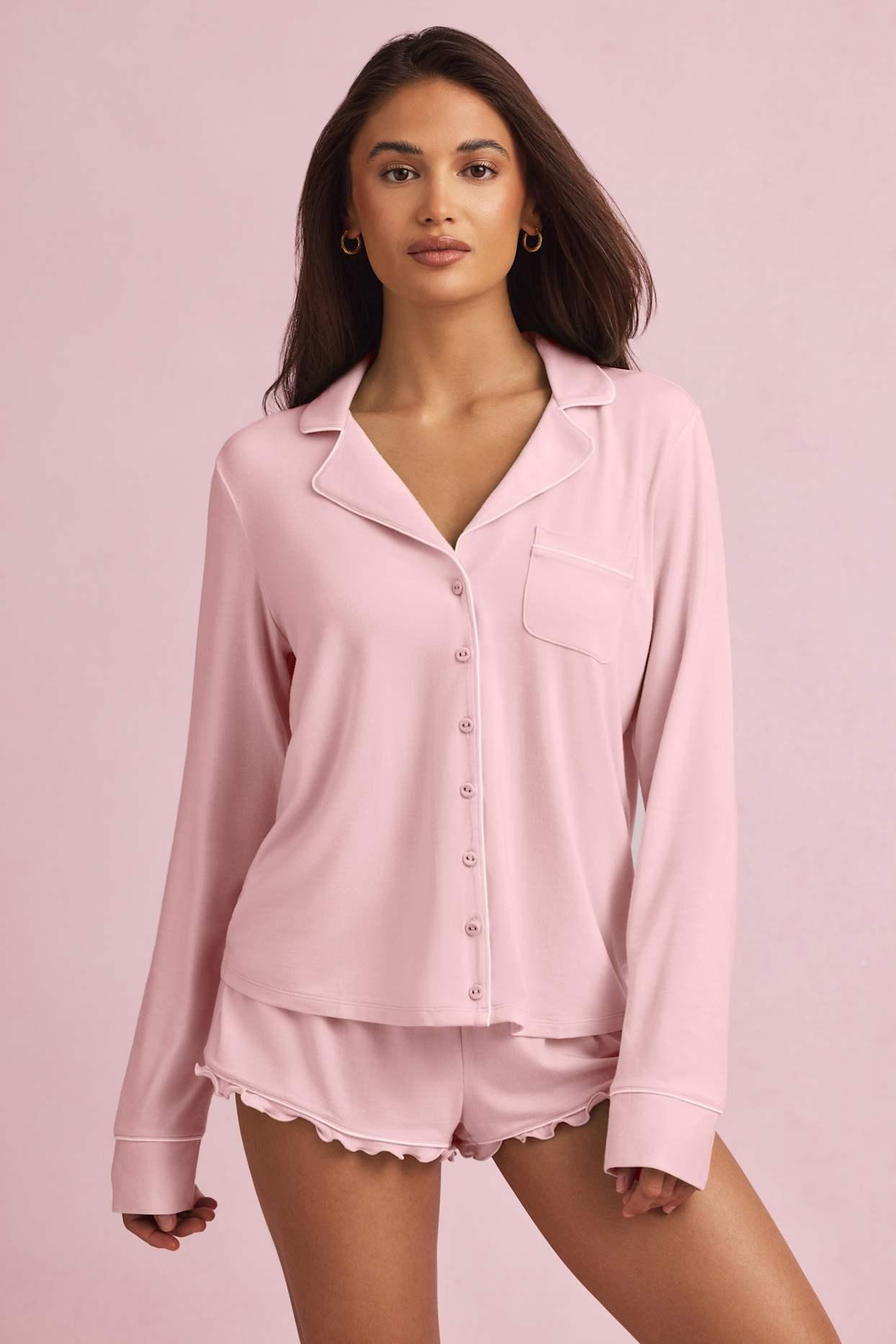 Modal Long-Sleeve Pyjama Top in Mint Product Image