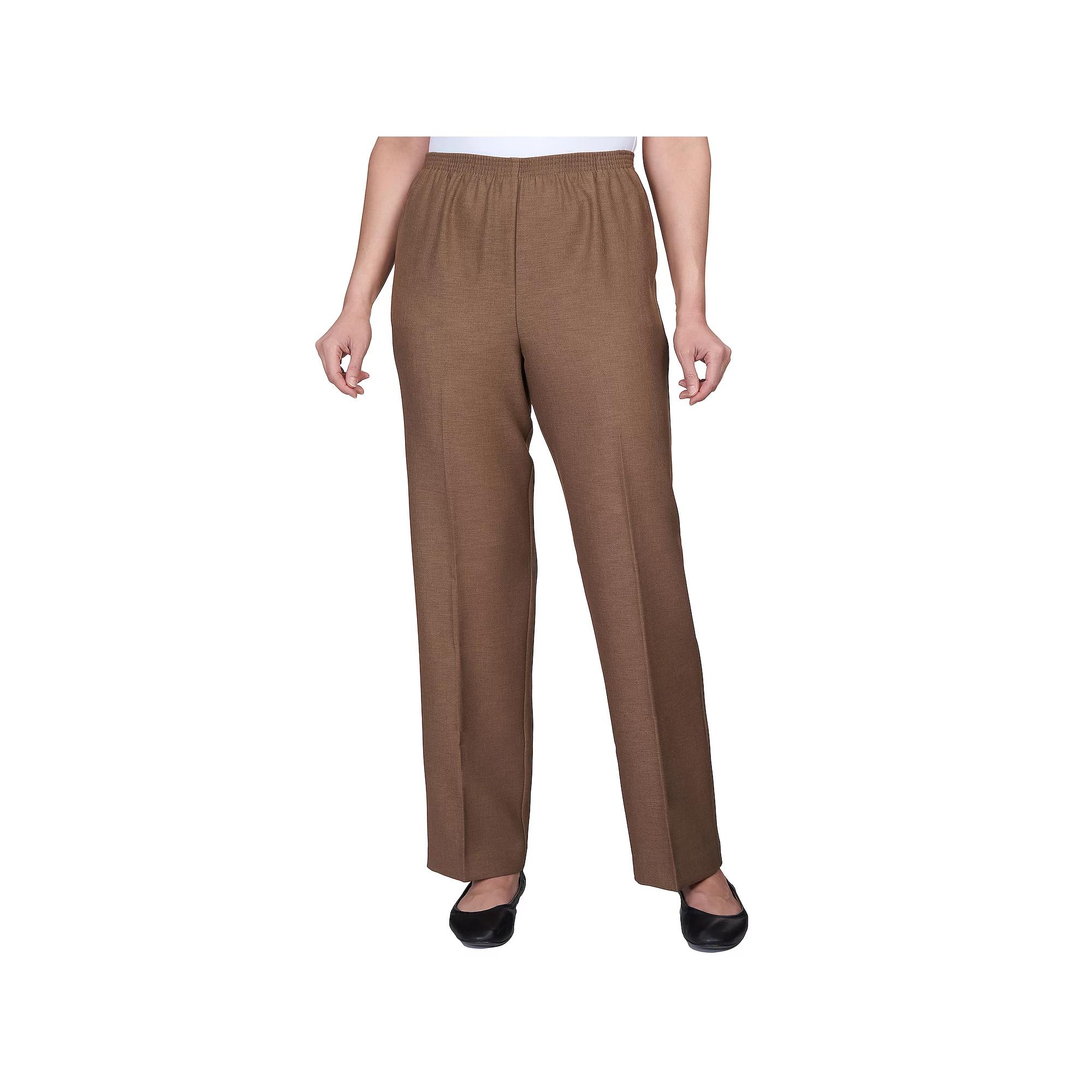 Petite Alfred Dunner Classic Pull-On Straight-Leg Pants, Women's,  Product Image