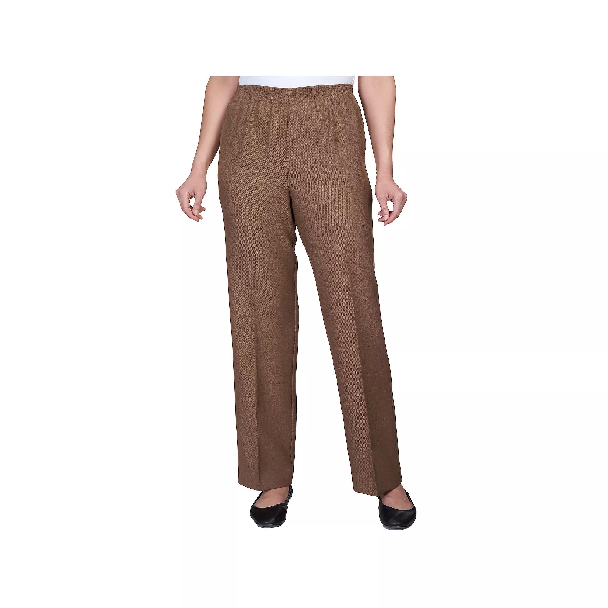 Petite Alfred Dunner Classic Pull-On Straight-Leg Pants, Women's,  Product Image