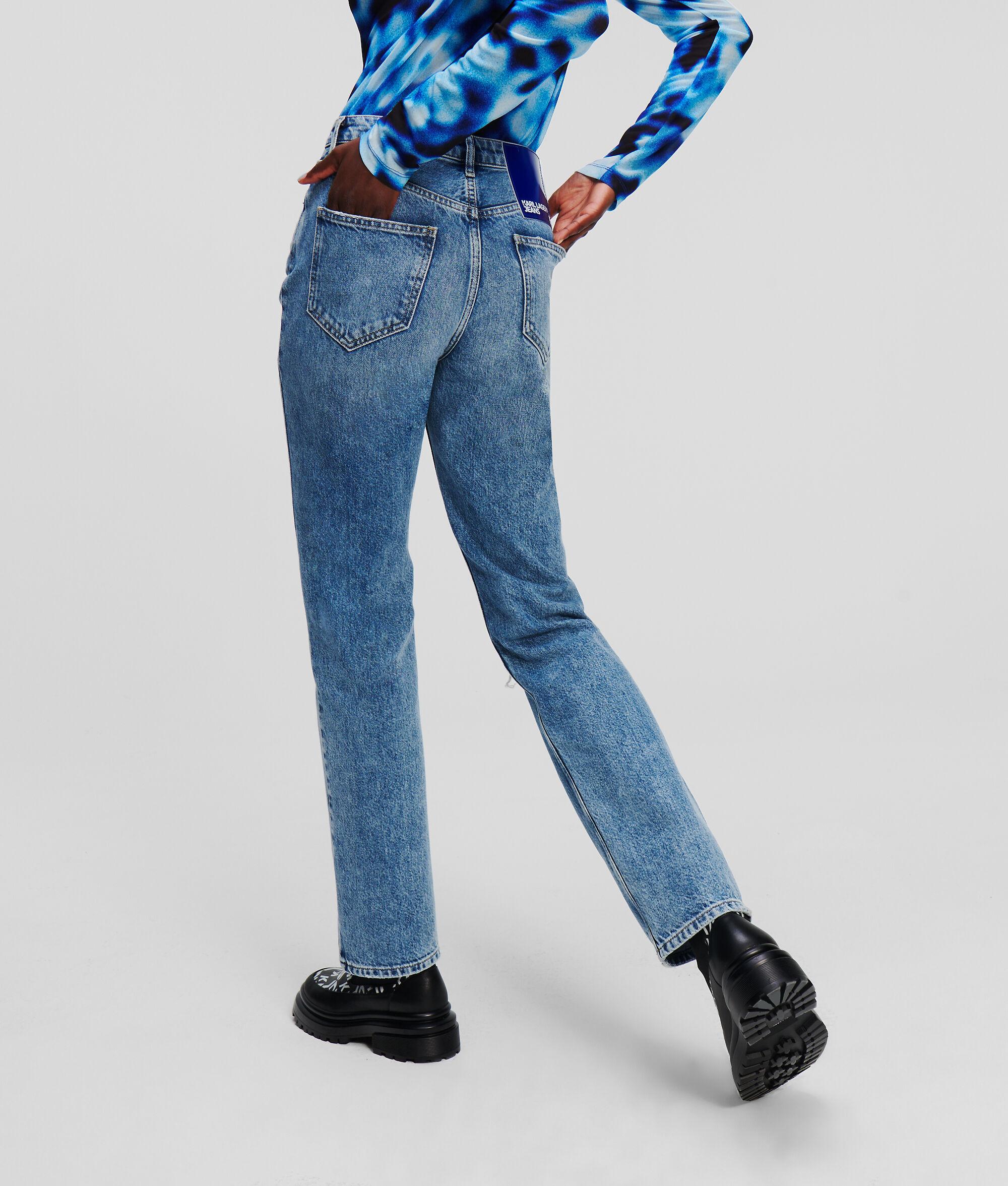 DISTRESSED HIGH-RISE STRAIGHT JEANS Product Image