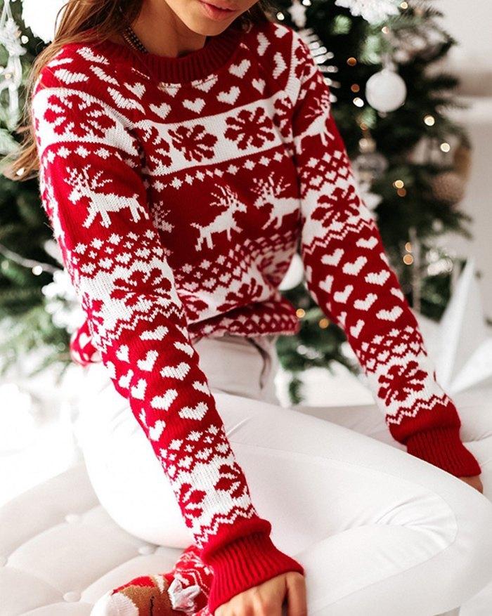 Ugly Christmas Jacquard Knitted Sweater Product Image
