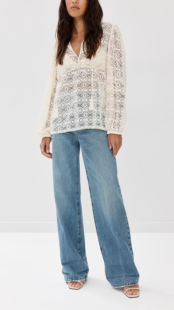 FRAME Le Jane Wide Leg Cuffed Jeans | Shopbop Product Image