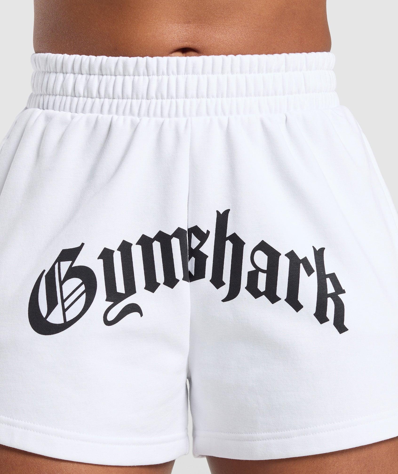 Gymshark Strength Department Graphic Shorts - White Female Product Image