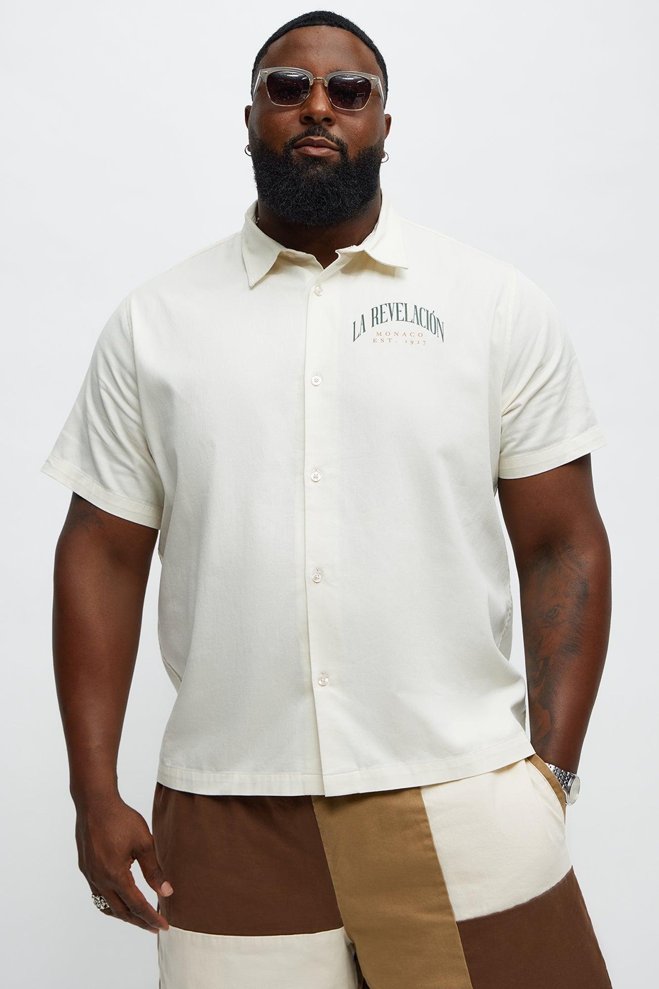 Regular Fit La Revelacion Button Up Shirt - Cream Male Product Image