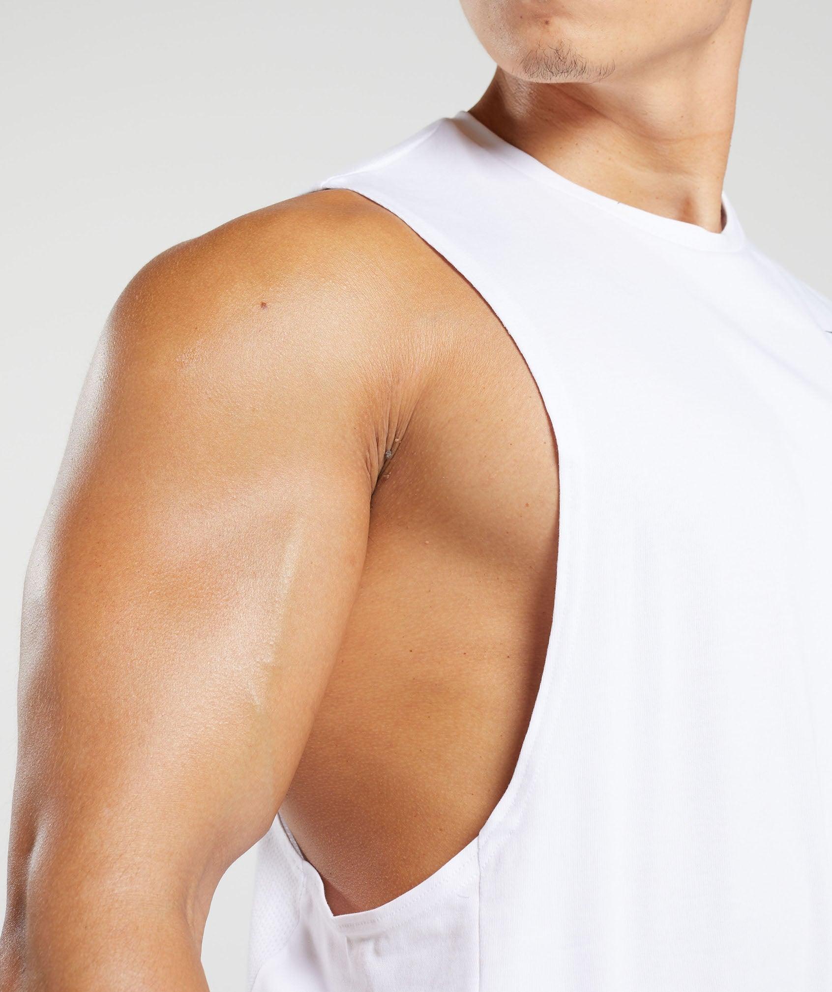Gymshark React Drop Arm Tank - White Male Product Image