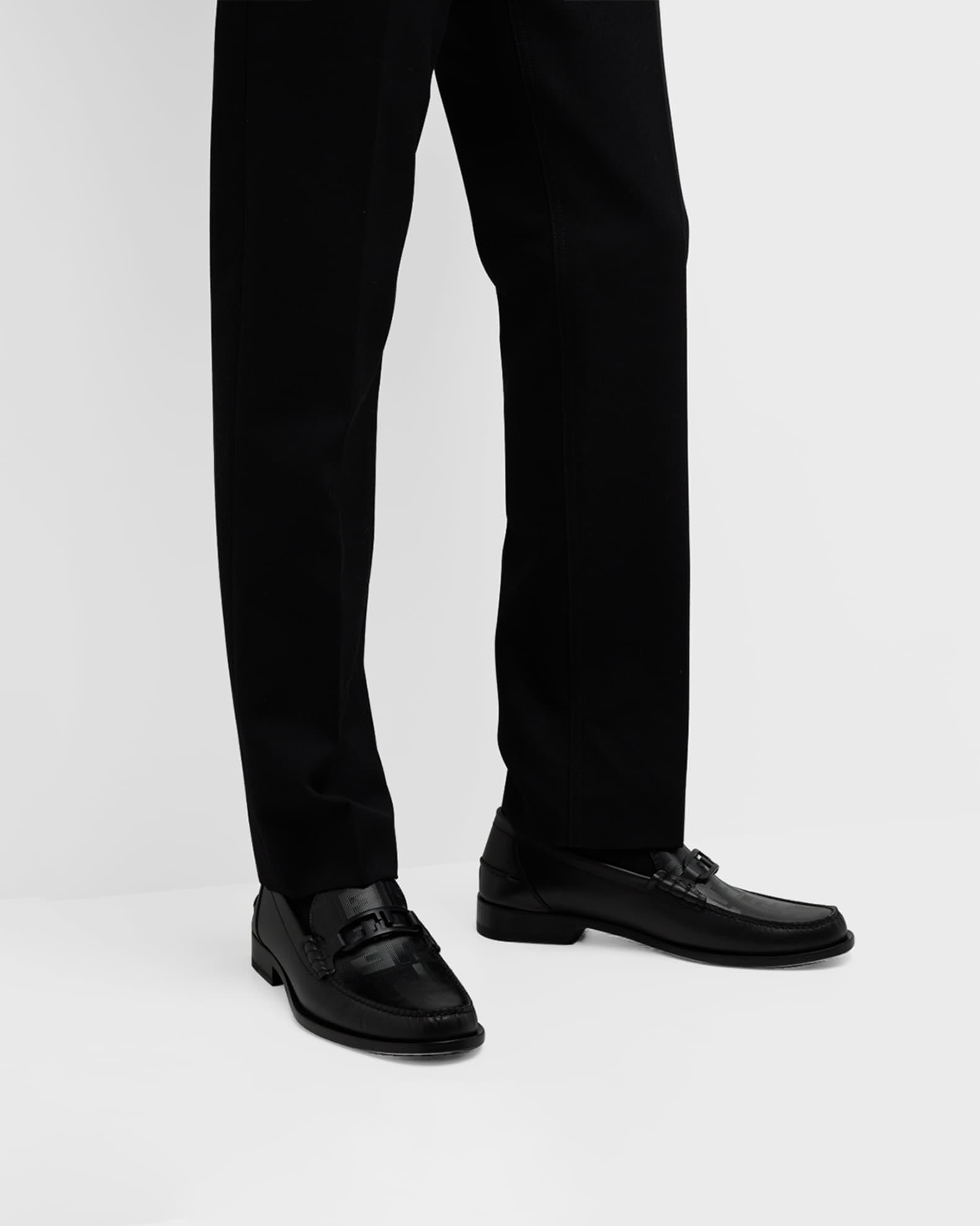 Men's Tonal FF-Monogram Leather Loafers Product Image