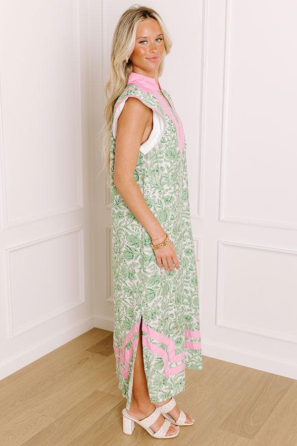 Veranda Views Floral Midi Dress in Green Product Image