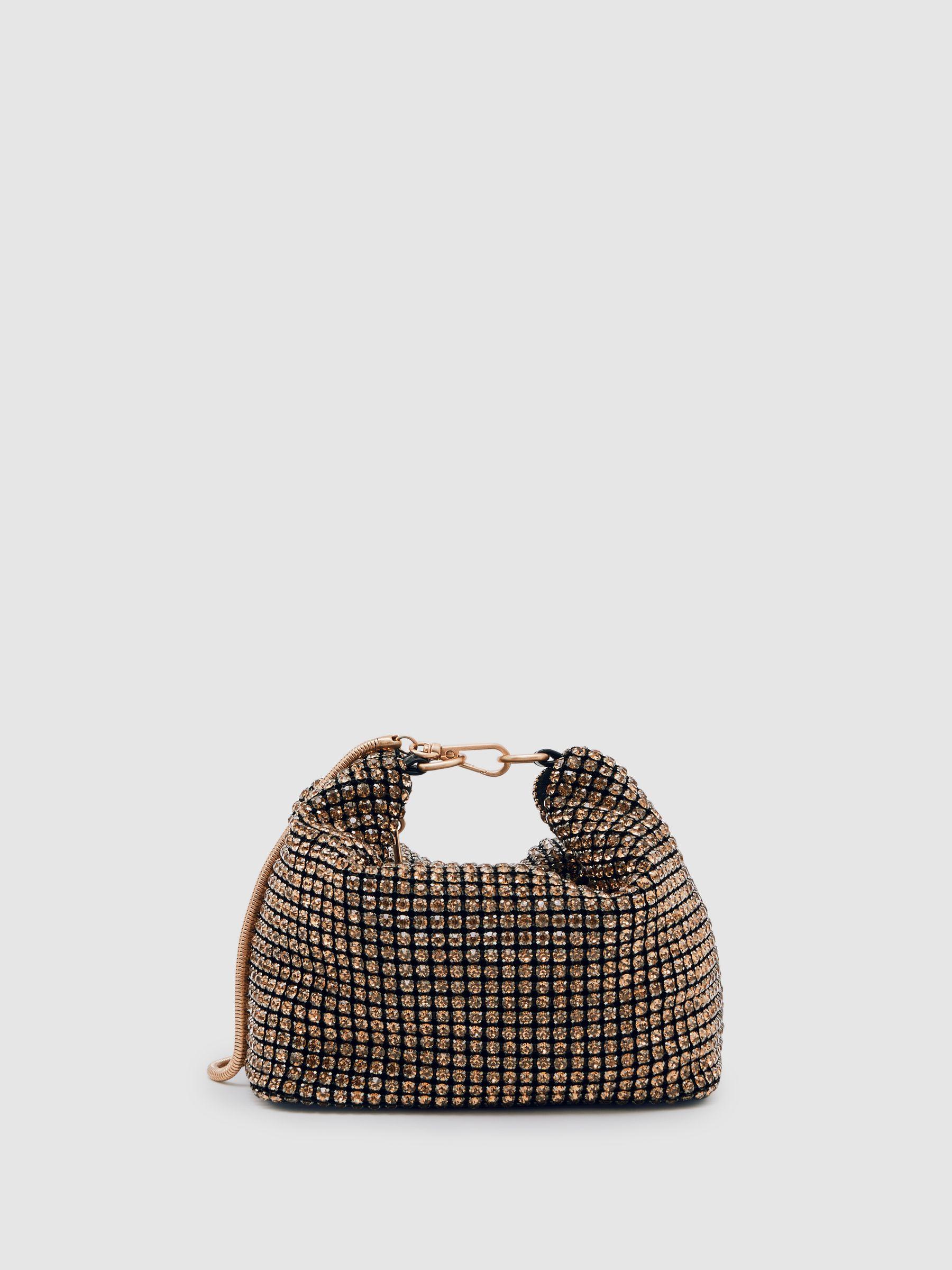 Crystal Bracelet Pouch Bag in Gold Product Image