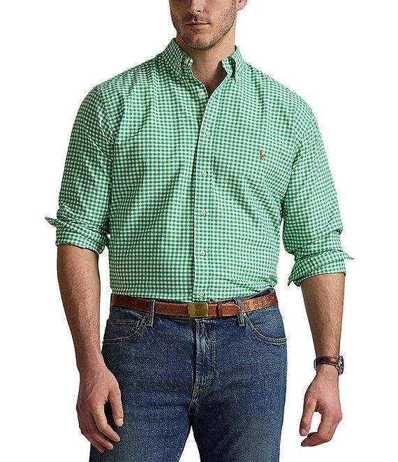 Polo Ralph Lauren Big & Tall Gingham Oxford Long Sleeve Woven Shirt Product Image