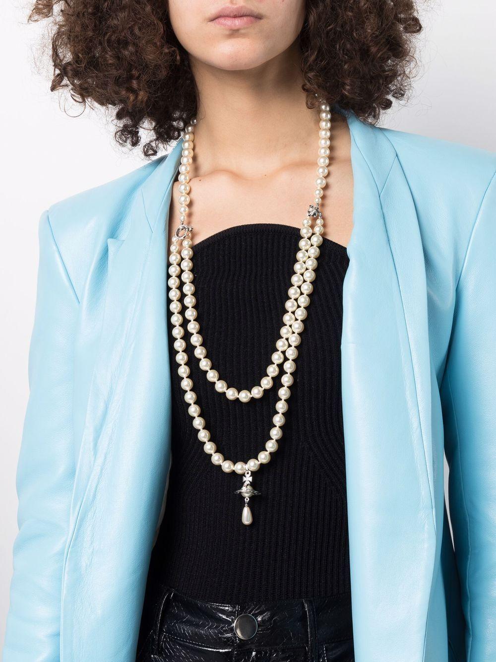 three-row pearl choker necklace Product Image