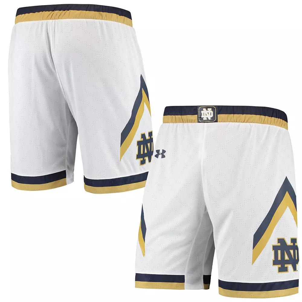 Men's Under Armour White Notre Dame Fighting Irish Replica Basketball Short, Size: XL Product Image