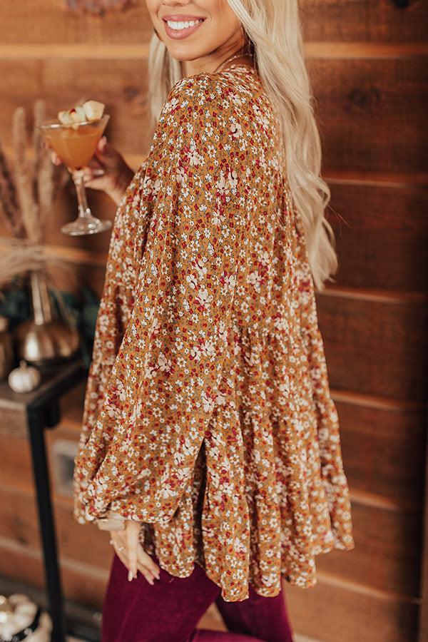 Not So Subtle Floral Top In Mustard Product Image