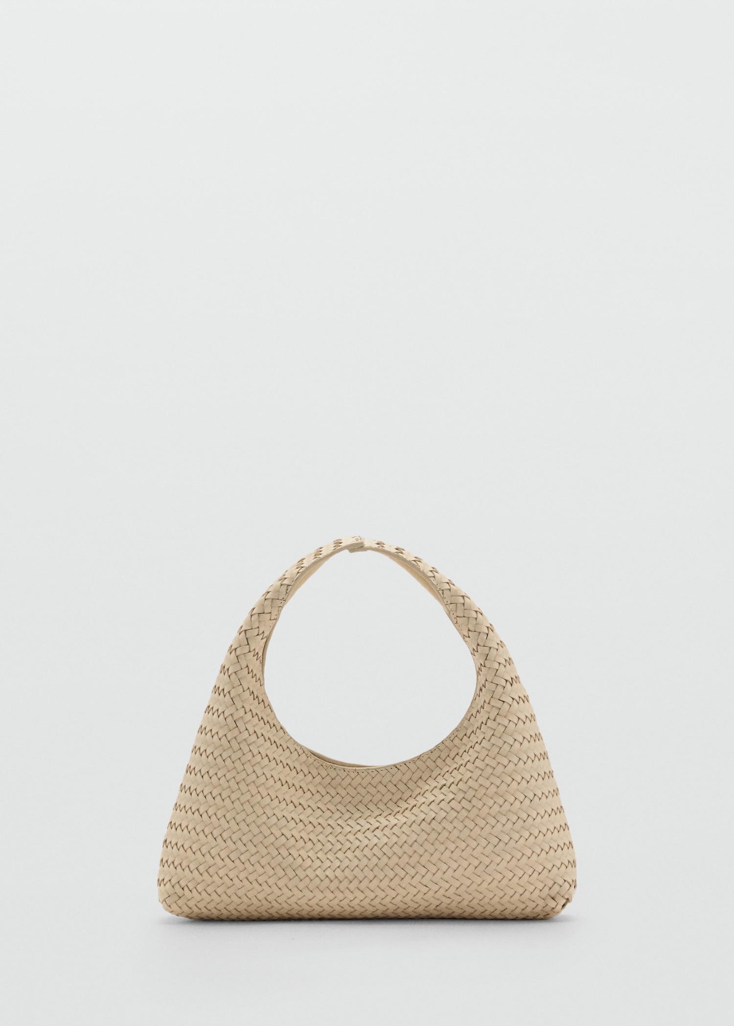 Braided leather handbag - Women | MANGO USA Product Image