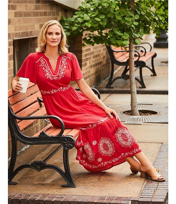 Nurture Short Flutter Sleeve V-Neck A-Line Maxi Dress Product Image